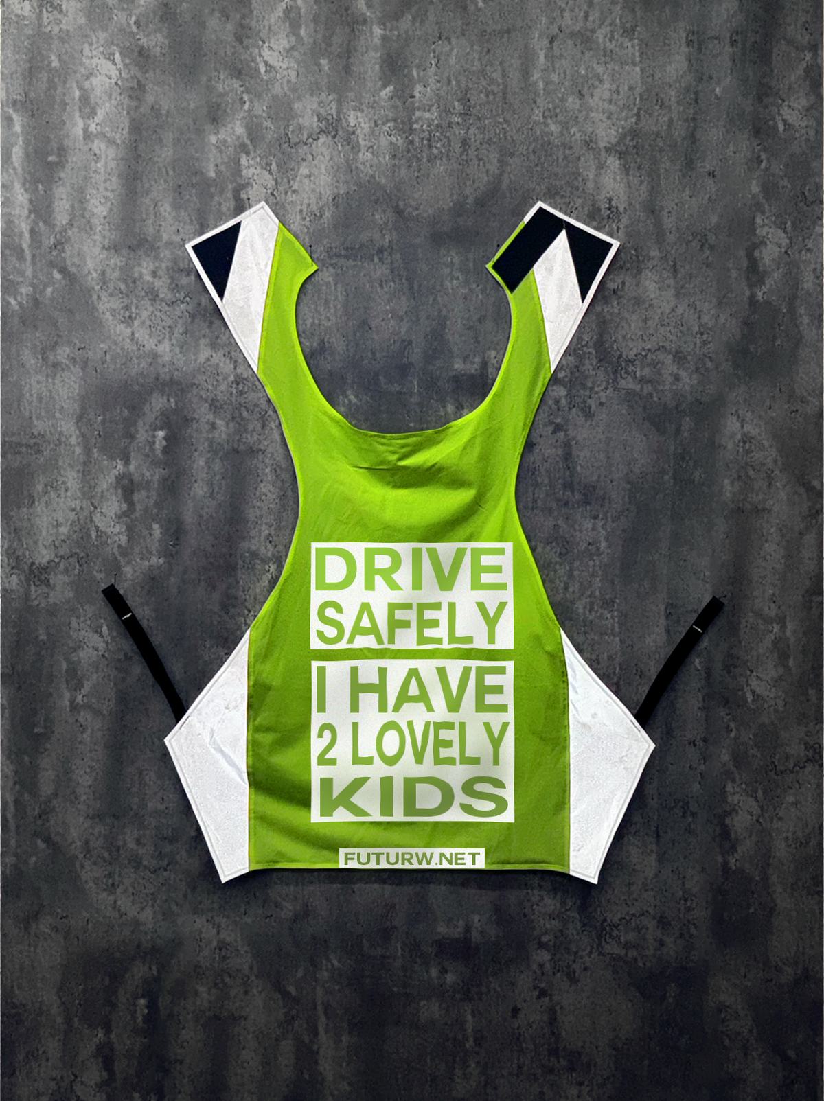 Drive Safely I Have 2 Lovely Kids l HI-VIS Yellow l Inverted