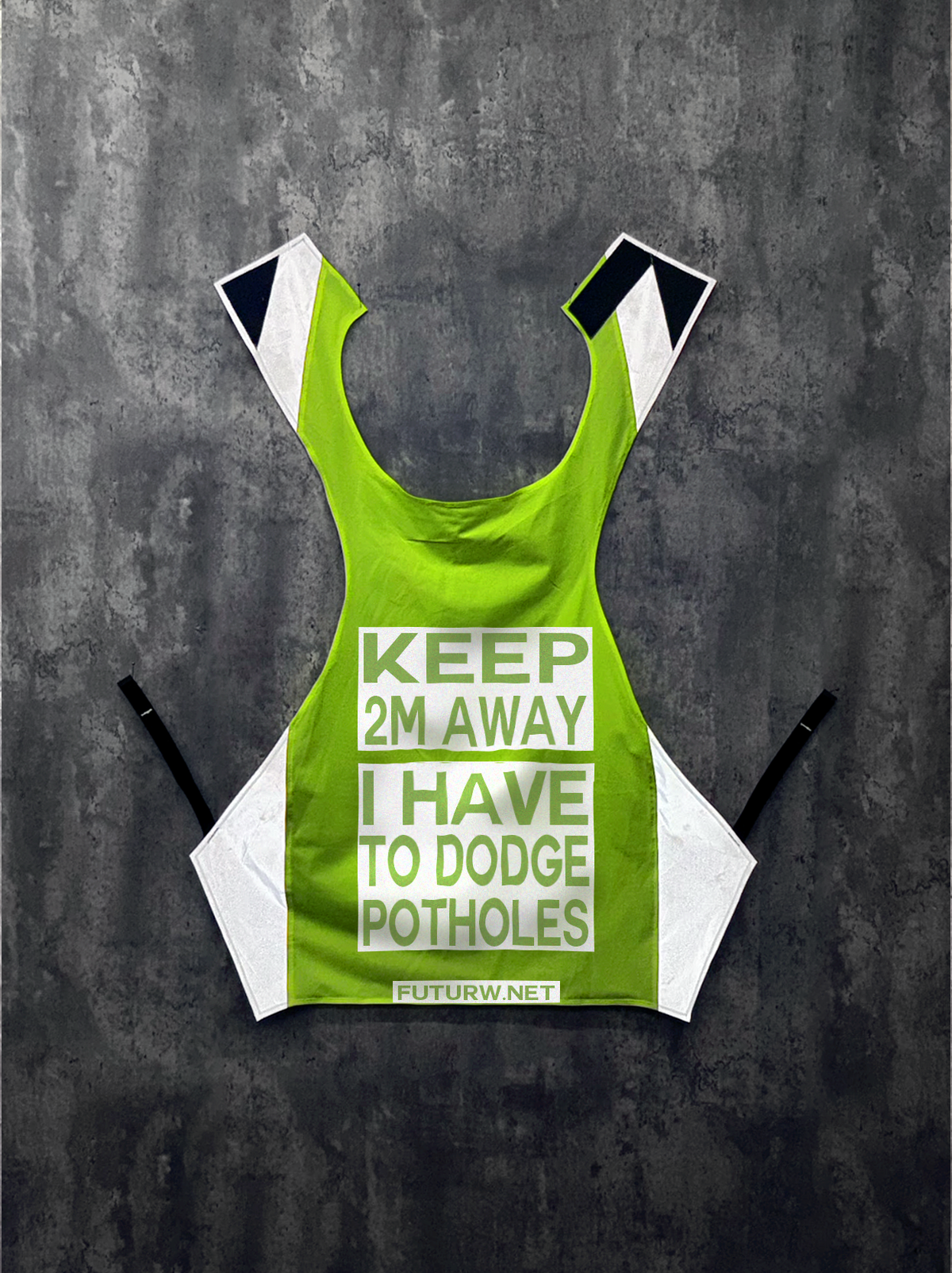 Keep 2m Away I Have To Dodge Potholes l HI-VIS Yellow l Inverted