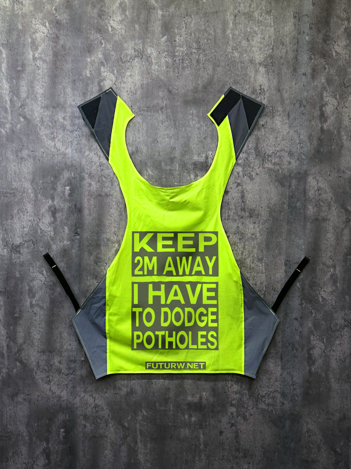 Keep 2m Away I Have To Dodge Potholes l HI-VIS Yellow l Inverted