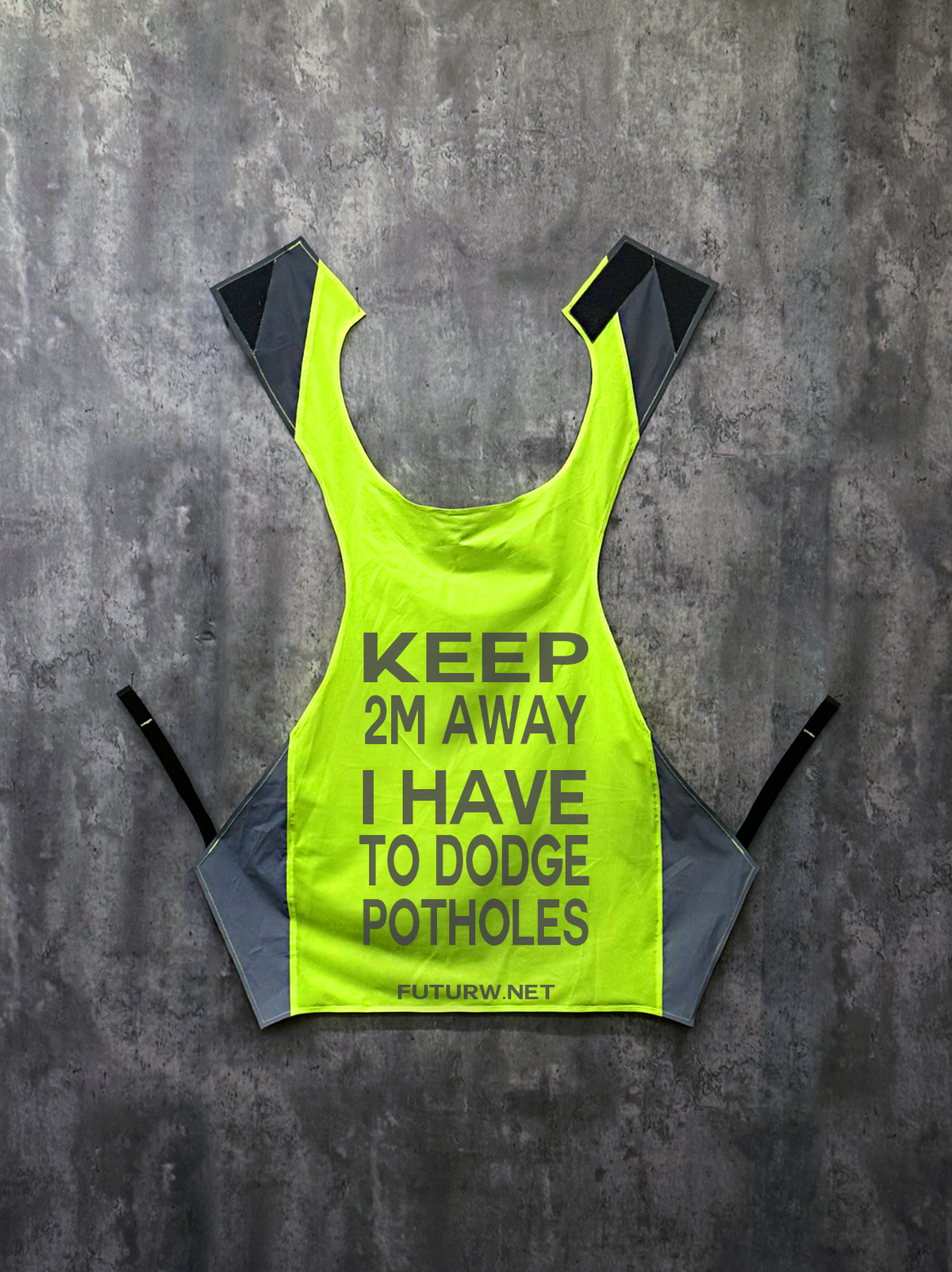 Keep 2m Away I Have To Dodge Potholes l HI-VIS Yellow